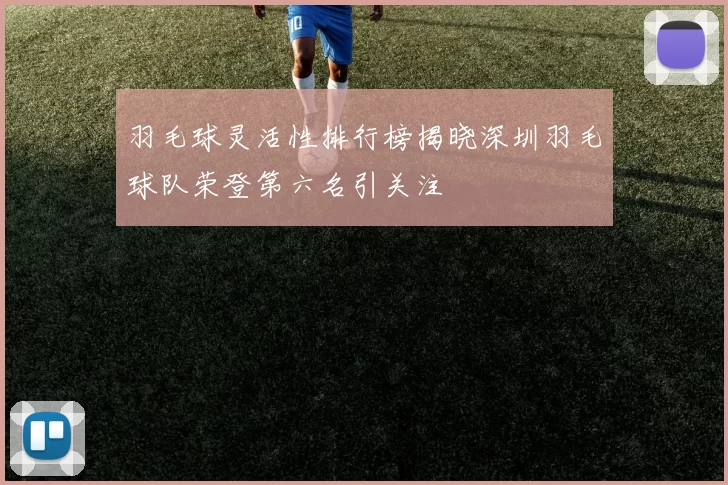 羽毛球灵活性排行榜揭晓深圳羽毛球队荣登第六名引关注